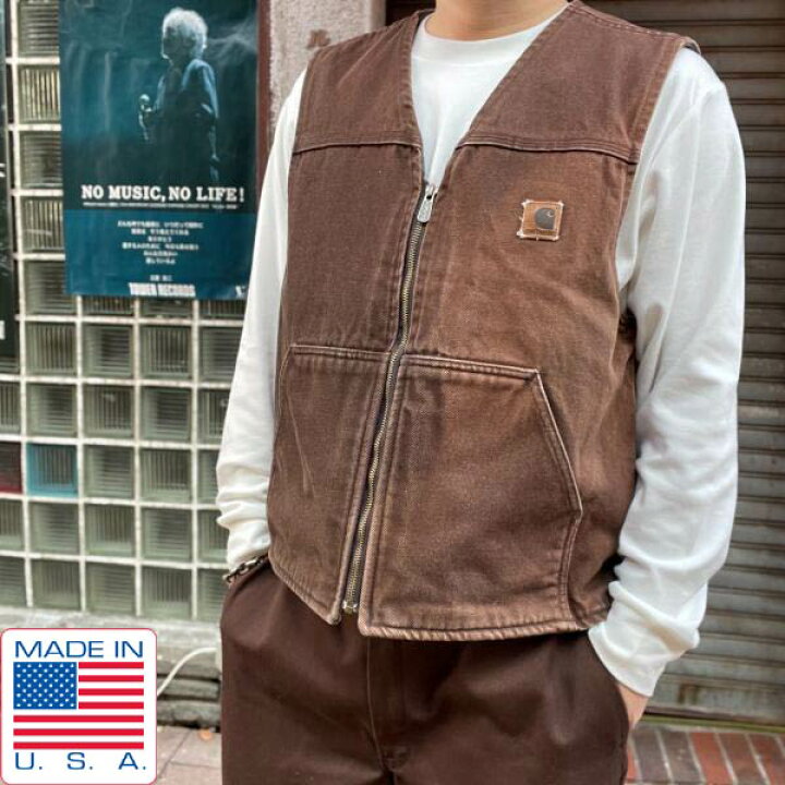 楽天市場】廃番 USA製 00s carhartt カーハート V19 裏フリース ベスト 