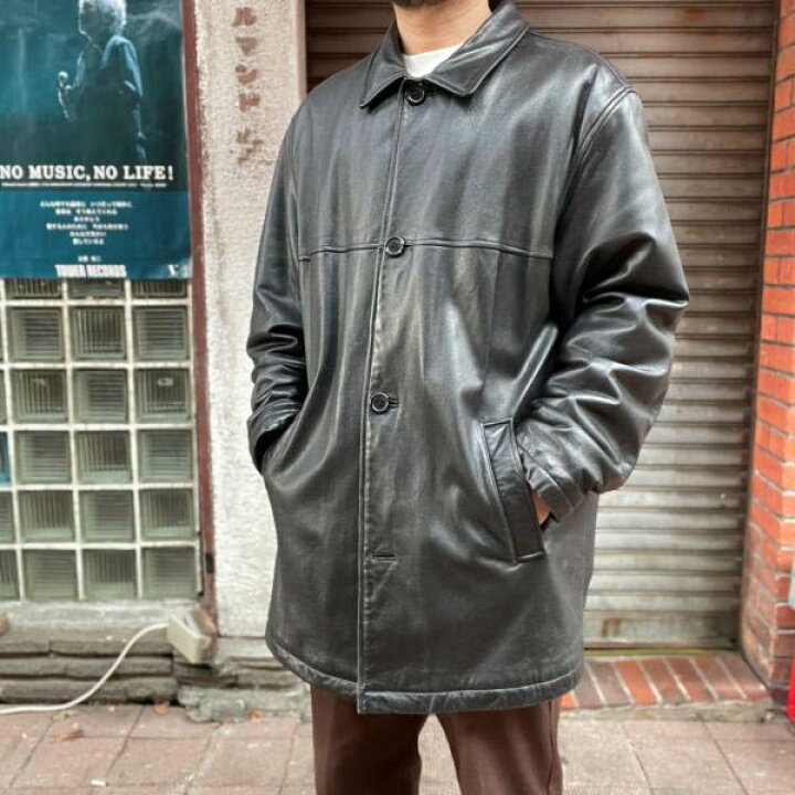 楽天市場】DOCKERS ドッカーズ レザー カーコート 黒 L Tバック レザー  