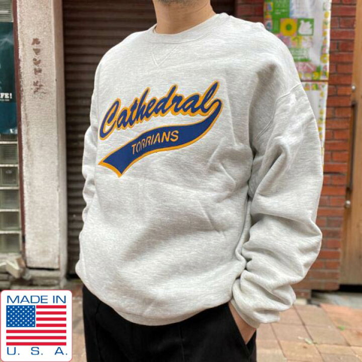 楽天市場】90s USA製 ラッセル PRO COTTON 前Vスウェット グレー系 L 