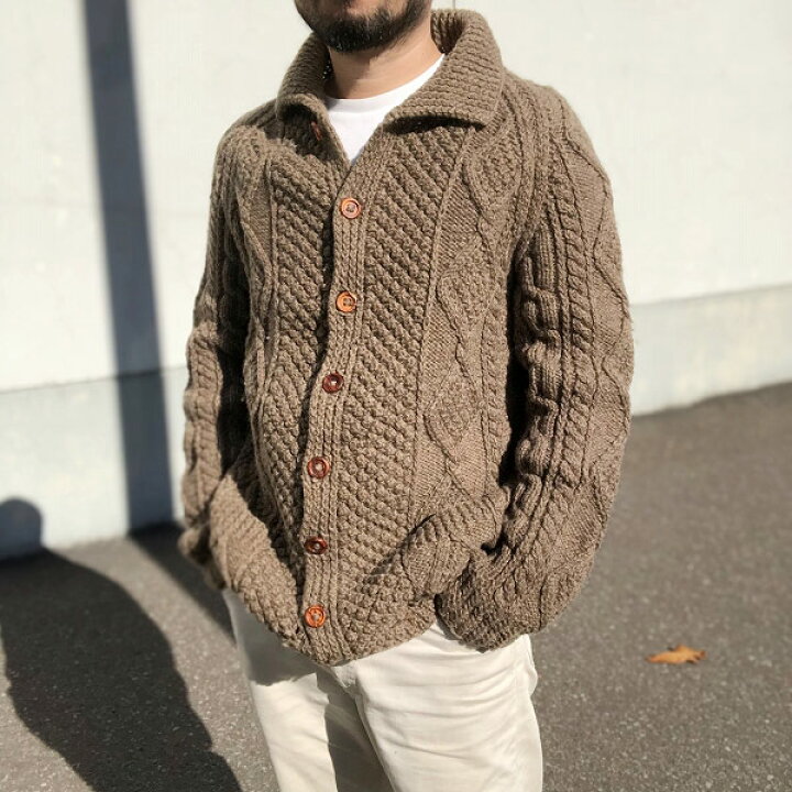 楽天市場】アイルランド製/SLIAB LIAG/アランニット/カーディガン  