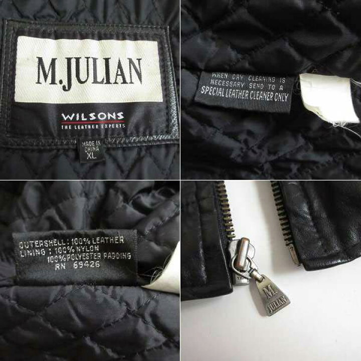 楽天市場】90s M.JULIAN WILSONS LEATHER レザー ジャケット 黒 XL 