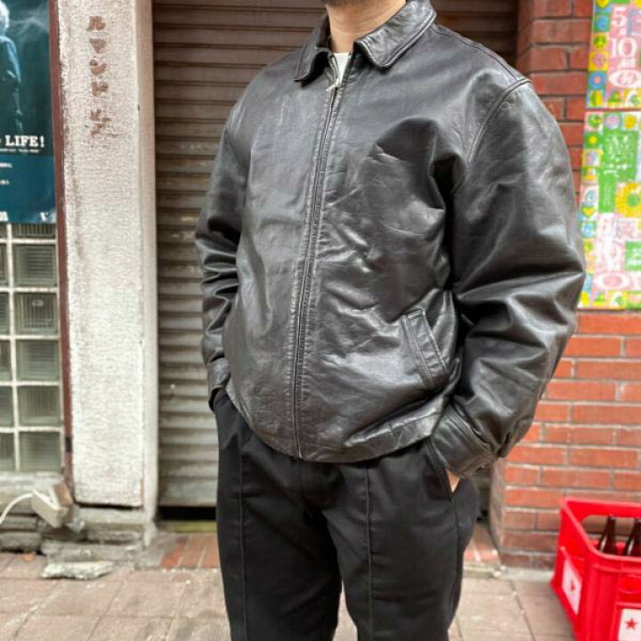 楽天市場】90s OLD GAP オールド ギャップ 短丈 レザージャケット 黒 L 