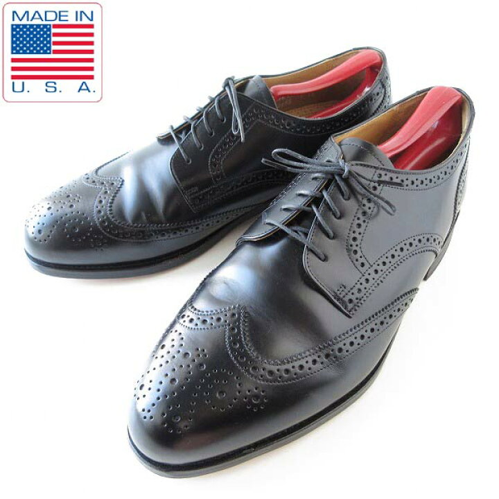 楽天市場】美品 80s USA製 BOSTONIAN ウィングチップ 黒 10E 幅広28cm 