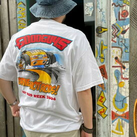 新品 2004年 GOODGUYS ホットロッド 半袖Tシャツ 白系 L Hanes ヘインズ クラシックカー 車 HOT ROD デッドストック D146【メンズ】【通販】【BTSL】