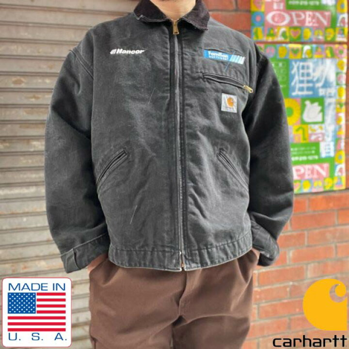 楽天市場】90s USA製 carhartt デトロイト ジャケット JB105 黒  