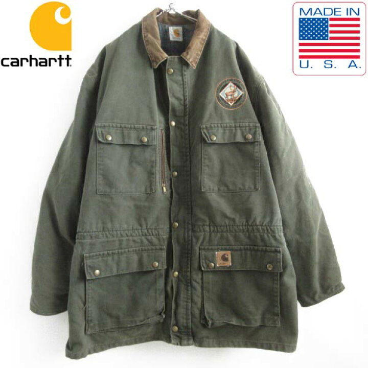 楽天市場】90s USA製 carhartt カーハート コットン ダック コート 緑  