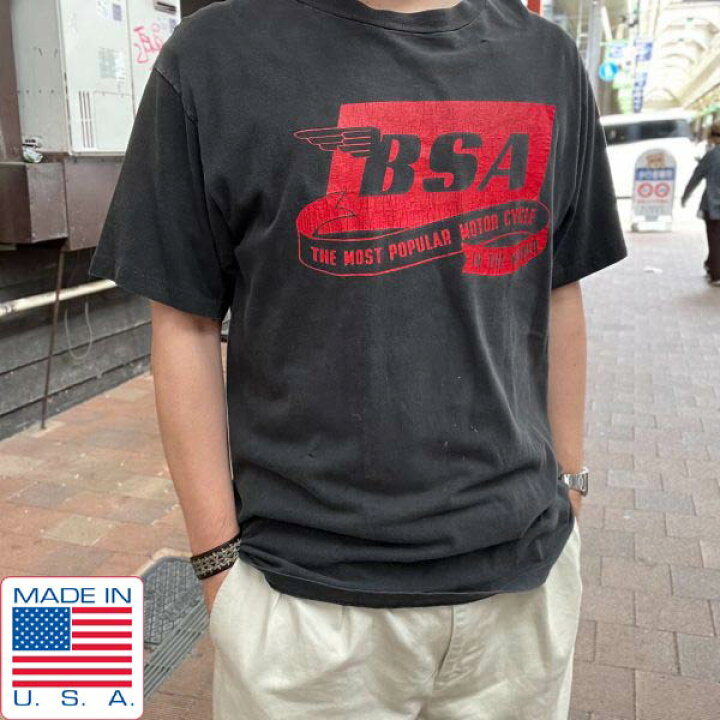 楽天市場】90s USA製 BSA モーターサイクル 半袖 Tシャツ 抜け黒系 L 