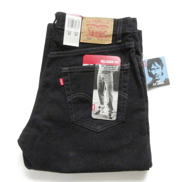 楽天市場】新品 2002年製 リーバイス550 後染めブラック ジーンズ 実寸  