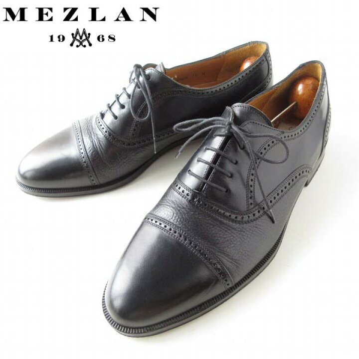 楽天市場】高級品 MEZLAN 切替レザー パンチドキャップトゥ シューズ 