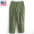 80s USA製 実物 米軍 US ARMY ベイカーパンツ 実寸W31 緑系 OG-507 TROUSERS UTILITY DURABLE PRESS アメリカ製 ビンテージ D149【中古】【古着】【メンズ】【通販】【BPS】