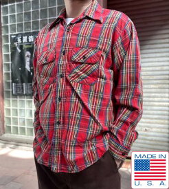 70s-80s USA製 FIVE BROTHER ネルシャツ XL 赤系ベース 長袖シャツ ファイブブラザー アメリカ製 70年代 80年代 ビンテージ D149【中古】【古着】【メンズ】【通販】【BTPX】