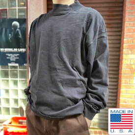 黒タグ 80s-90s USA製 エディーバウアー モックネック 長袖Tシャツ 黒 L ブラック ロンT アメリカ製 ビンテージ D149【中古】【古着】【メンズ】【通販】【BTPL】