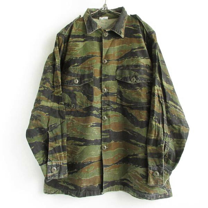 楽天市場】70s～ 民生品 タイガーストライプ 迷彩 シャツ ジャケット L 