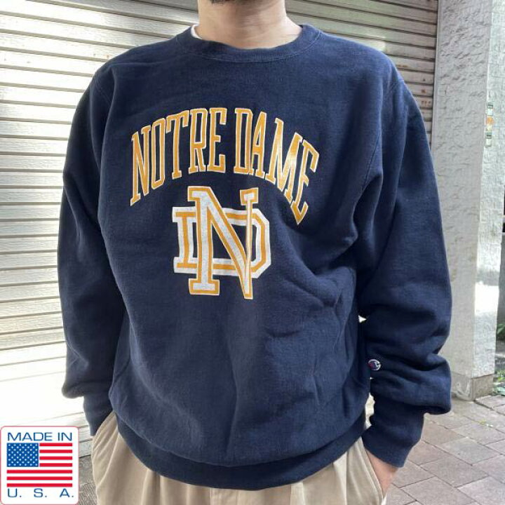 楽天市場】美品 90s 刺繍タグ USA製 チャンピオン NOTRE DAME カレッジ 