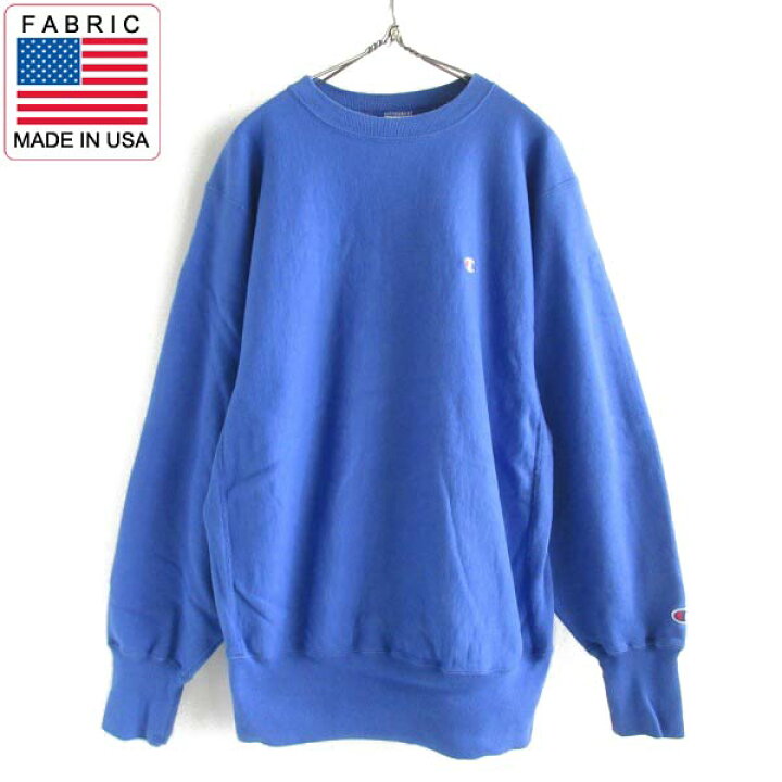 楽天市場】極美品 90s Champion チャンピオン 無地 青系 リバース 