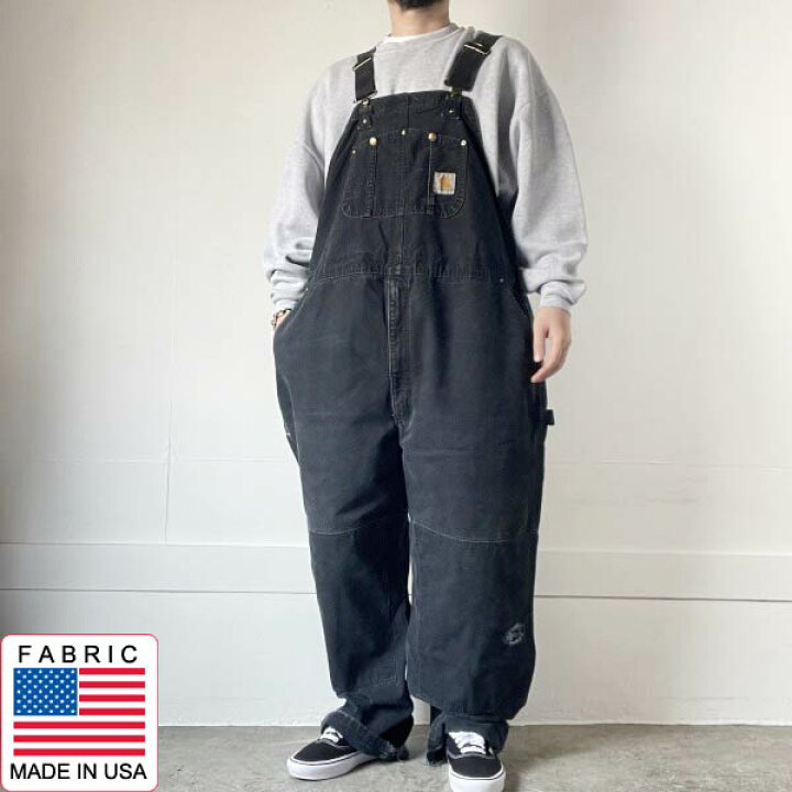 楽天市場】00s carhartt R01 BLK ダブルニー ダック オーバーオール 黒 
