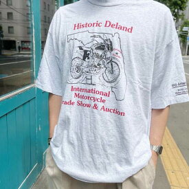 新品 1997年製 トライアンフ バイク プリント 半袖 Tシャツ 杢グレー系 XL モーターサイクル ビンテージ デッドストック D147【メンズ】【通販】【BTSX】