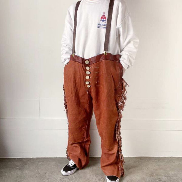 楽天市場】一点物 ハンドメイド インディアン レザーパンツ フリンジ 