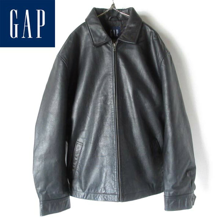 楽天市場】90 OLD GAP オールド ギャップ 短丈 レザージャケット 黒 L  