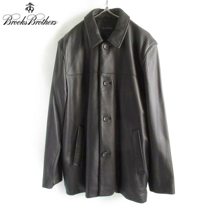 楽天市場】美品 ブルックスブラザーズ レザー カーコート 黒 L レザー  