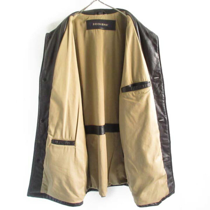 楽天市場】DOCKERS ドッカーズ レザー カーコート 黒 L Tバック レザー  