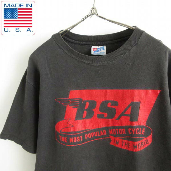 楽天市場】90s USA製 BSA モーターサイクル 半袖 Tシャツ 抜け黒系 L 