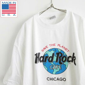 新品 90s USA製 Hard Rock CAFE ハードロックカフェ 企業物 半袖Tシャツ 白系 ビッグサイズ アメリカ製 デッドストック d143【BTSX】