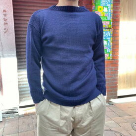 Guernsey woollens/ガンジー/セーター/紺系【36】ニット/メンズ/ボートネック/ガンジーウーレンズ/ビンテージ/D142【中古】【古着】【メンズ】【服】【BTPS】