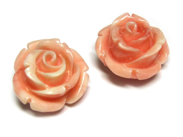 楽天市場】珊瑚（練り） 薔薇型パーツ ピンク 約12×9mm 【5個セット  