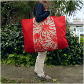 【布団バッグ】【入園準備】【レギュラーサイズ】赤いひまわり手作りお昼寝布団バッグ お昼寝布団バッグ お昼寝布団 バッグ