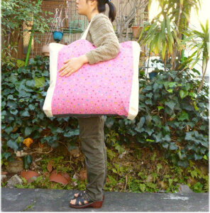 洗える!!人気のミニウサギ&クマネームタグ付お昼寝布団バッグ/レギュラーサイズ/在庫1/ピンク/ランドリーバッグ 手提げバッグ 保育園 綿 コットン カバン かばん 託児所 入園グッズ 大