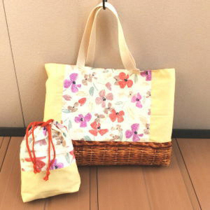 楽天市場】【入園準備】バスケットフラワー裏付き手作りレッスンバッグ 
