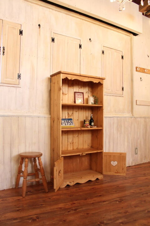楽天市場】本棚 カントリー家具 薄型 完成品 大容量 北欧 無垢 パイン 