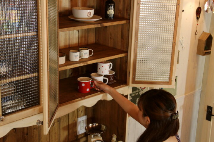 楽天市場】カップボード 幅140 日本製 カントリー 家具 手作り 木 木製 