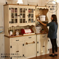 楽天市場】棚 アンティーク 白（食器棚・キッチンボード｜キッチン収納 