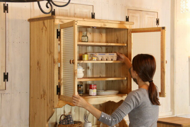 楽天市場】カップボード 幅100 カントリー 家具 日本製 手作り 木 木製 