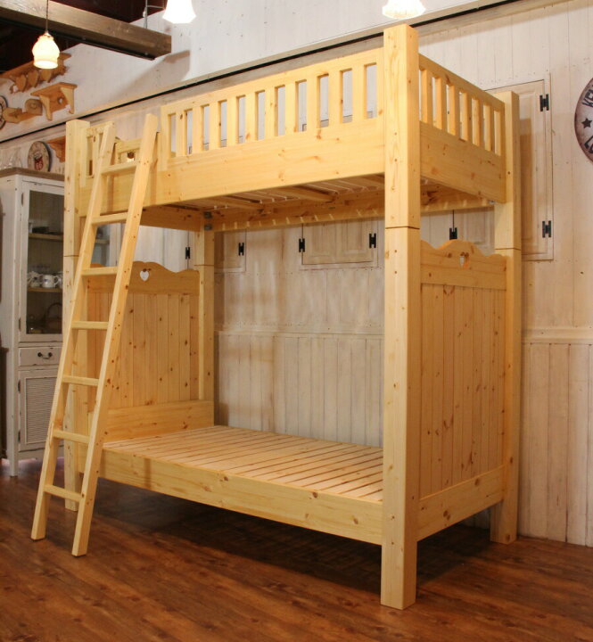 楽天市場】カントリー 2段 ベッド 二段 はしご 階段 子供用 子供部屋 