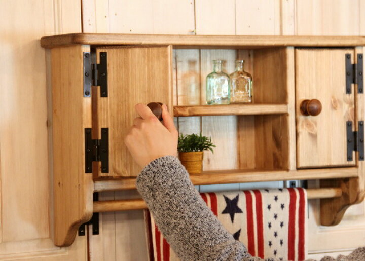 楽天市場】壁掛け カントリー ウォッシュシェルフ シェルフ 北欧 無垢  