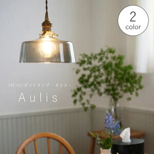 【 ミニレトロ球型 LED 電球 付き 】1灯 ガラスシェードペンダントランプ - オリス - 真鍮 シェード 引っ掛けシーリング対応 取り付け簡単 天井照明 新築 リフォーム リノベーション 照明器具