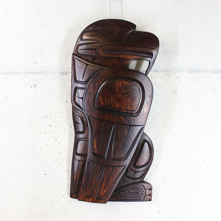 カービング タペストリ 木彫刻 アート 壁掛 カナダ 先住民 ネイティブ インディアン [ EAGLE イーグル] SQUAMISH スクアミッシュ族 Larry Joseph