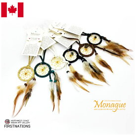 ドリームキャッチャー 本物 オジブア族 インディアン ハンドメイド 1.5インチ3.8cm カスケードナチュラルタイプ