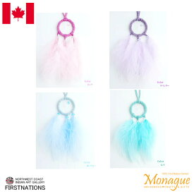 ドリームキャッチャー 本物 オジブア族 インディアン ハンドメイド 1.5インチ3.8cm ベイビー フェザー