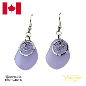 ドリームキャッチャー アクセサリー ピアス 本物 オジブア族 インディアン ハンドメイド SEA GRASS teal 薄紫 ピアス