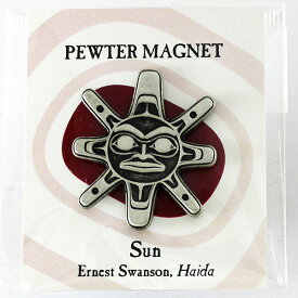 ピューター マグネット カナダ 先住民 ネイティブ インディアン 雑貨 SUN 太陽