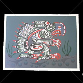 アート シルクスクリーン 絵 画 カナダ 先住民 ネイティブ インディアン 限定エディション 194/200 KOLUS OF THE SEA