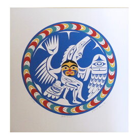 アート シルクスクリーン 絵 画 カナダ 先住民 ネイティブ インディアン 限定エディション 155/160 RAVEN ワタリガラス SPIRIT