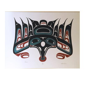 アート シルクスクリーン 絵 画 カナダ 先住民 ネイティブ インディアン 限定エディション 110/180 RAVEN ワタリガラス