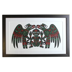 アート シルクスクリーン 絵 画 カナダ 先住民 ネイティブ インディアン 限定エディション 134/200 SALISH WELCOMING 額装済