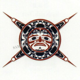 TATTOO 刺青 タトゥ シール カナダ 先住民 ネイティブ インディアン柄 SUN 太陽 太陽