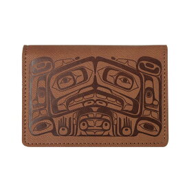カードウォレット 財布 名刺入れ カナダ 先住民 インディアン RAVEN BOX ワタリガラス 茶